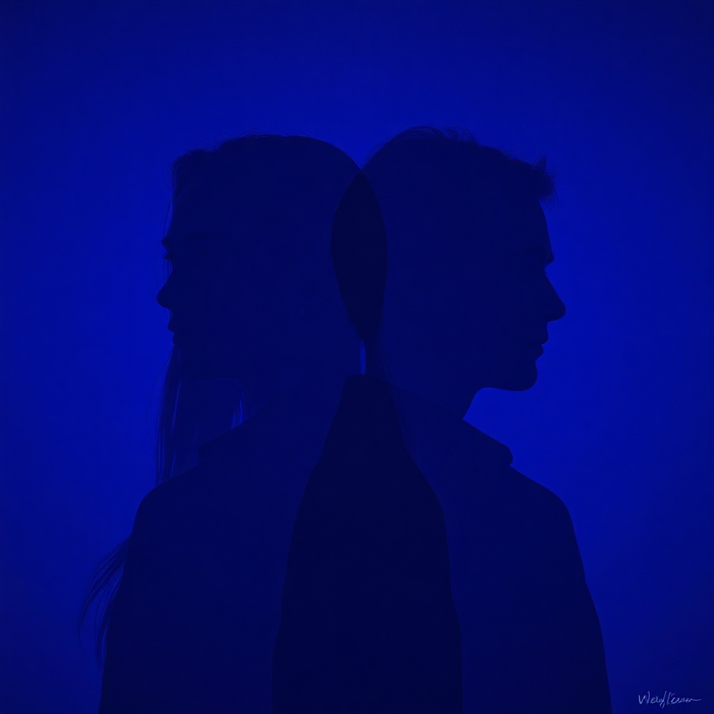 Overlapping silhouettes of the same person